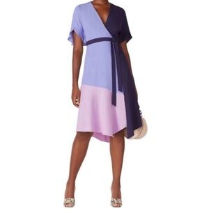 Anthropologie Hutch Colorblock Faux Wrap
Midi Dress